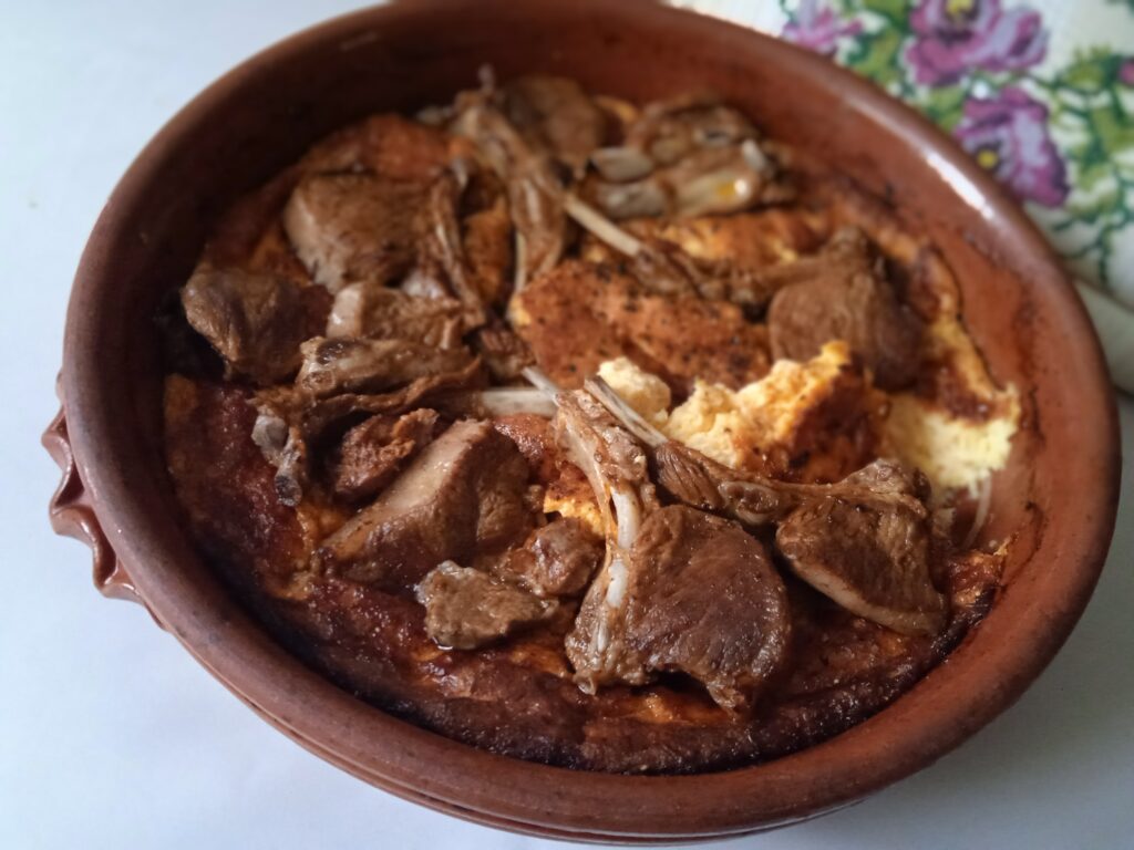 Tavë kosi, Albania's national dish, for a group culinary program